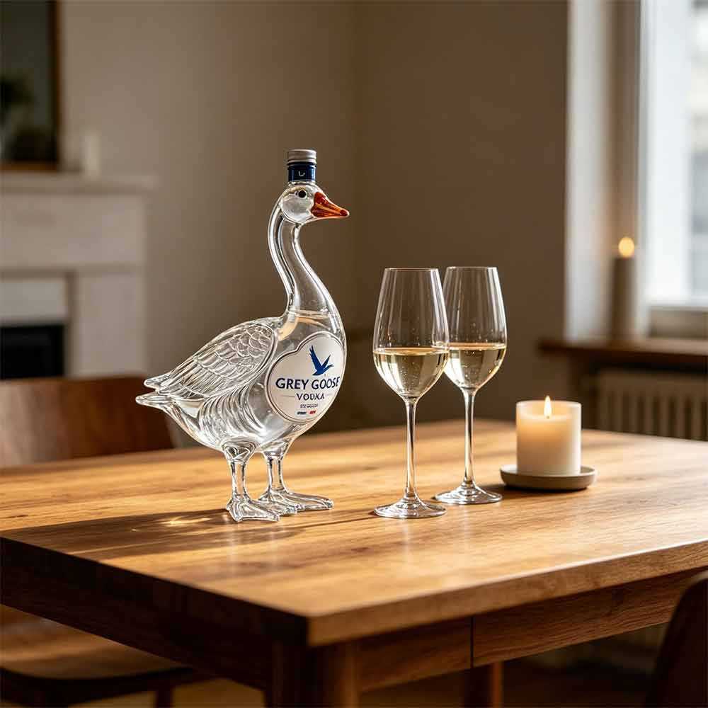 Grey Goose Goose‑Shaped Vodka Bottle — 750ml, Empty Liquor Bottle, Collectible Ornament For Vodka Lo