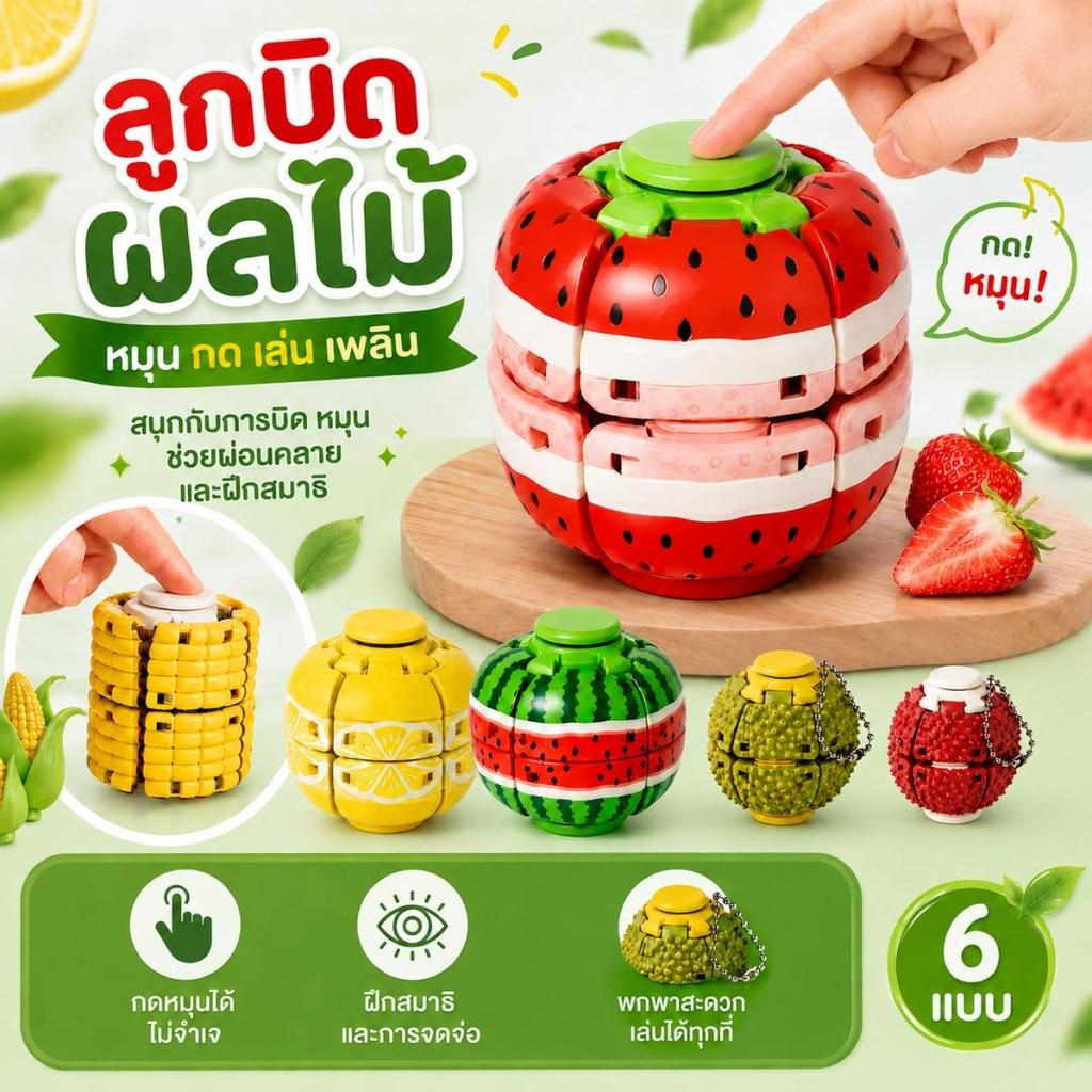 ลูกบอลบีบอัดพิมพ์ 3 มิติ ของเล่นปลายนิ้วแบบกดหมุน