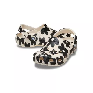 CROCS รองเท้าลำลองผู้ใหญ่ CLASSIC POP PETALS CLOG - SUMMIT WHITE/MULTI
