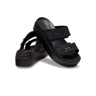 CROCS รองเท้าแตะผู้หญิง BROOKLYN BUCKLE LOW WEDGE รุ่น 207431001 - BLACK