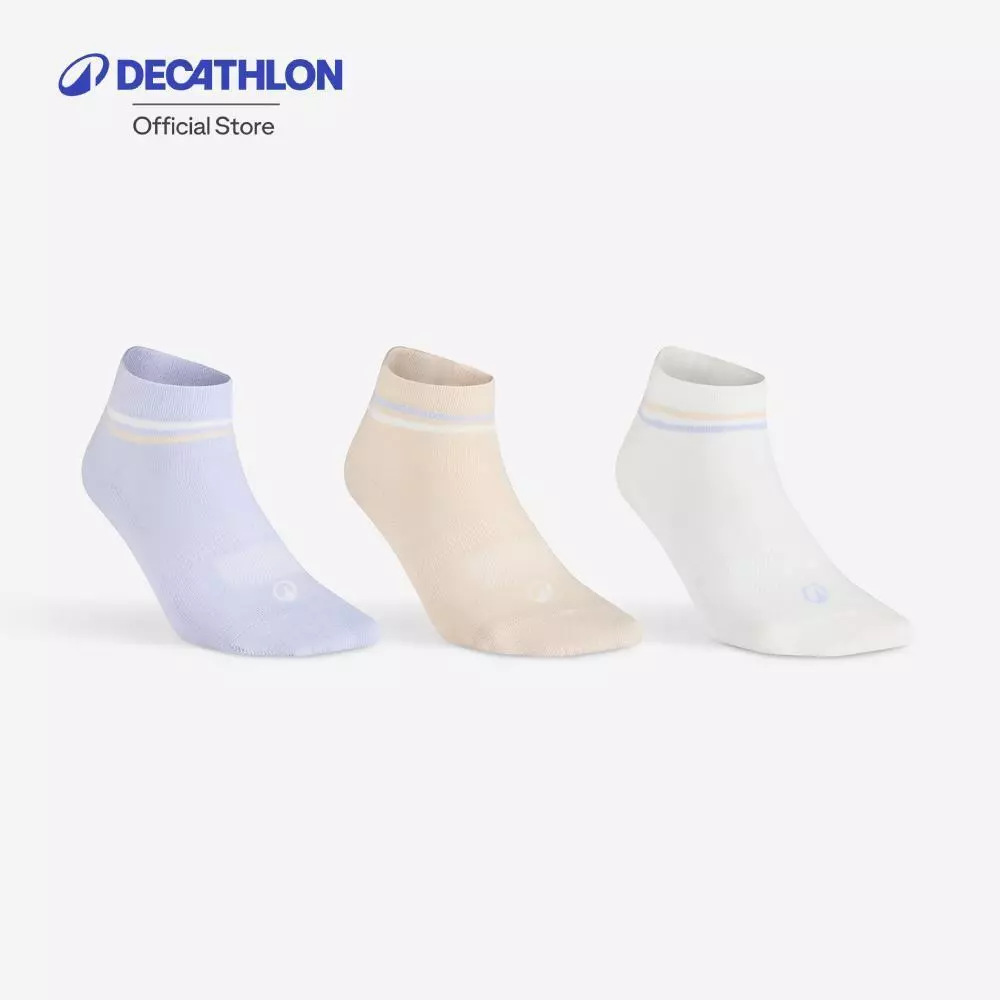 Decathlon Mid-High Sports Socks Tri-Pack Rs 160 ถุงเท้าหุ้มข้อใส่เล่นเทนนิส รุ่น Rs 160 แพ็ค 3 คู่