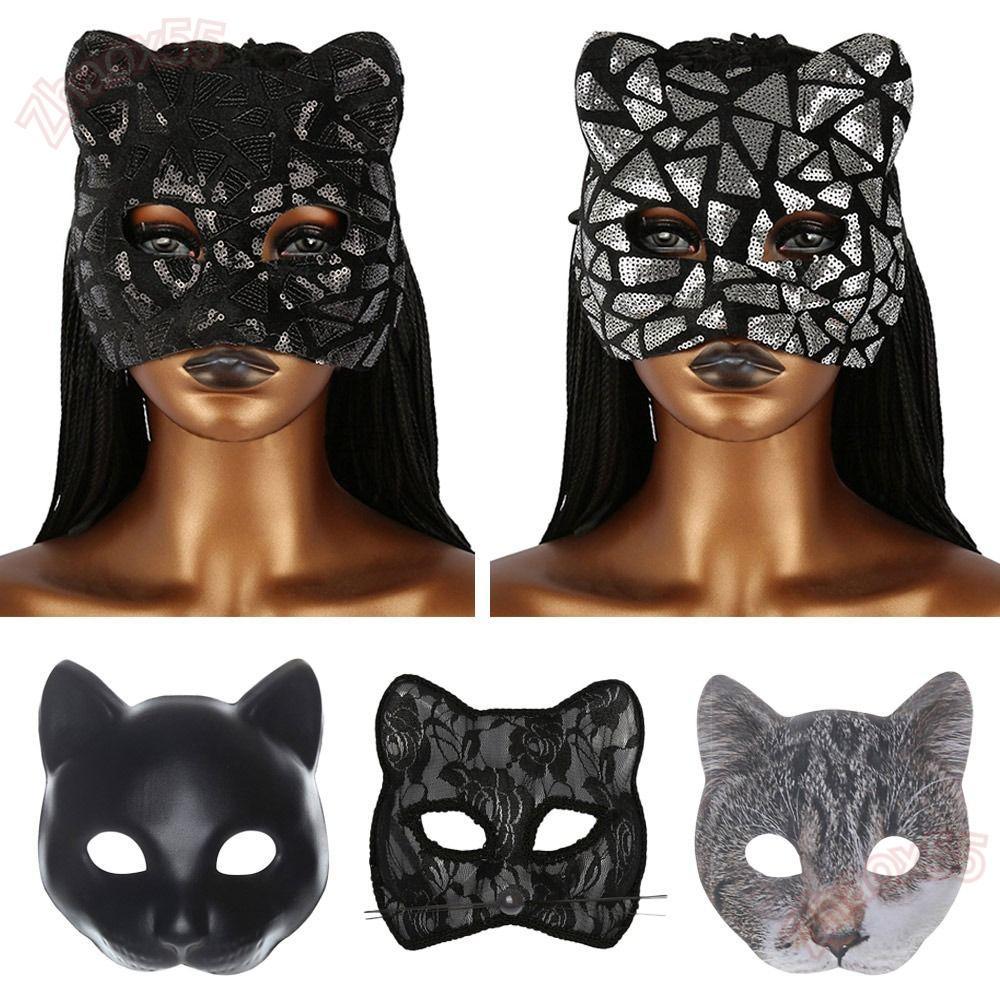 ZJAOX Masquerade , Party Makeup Ball Half Face Cat Girl , Venetian Party EVA Mardi Gras
