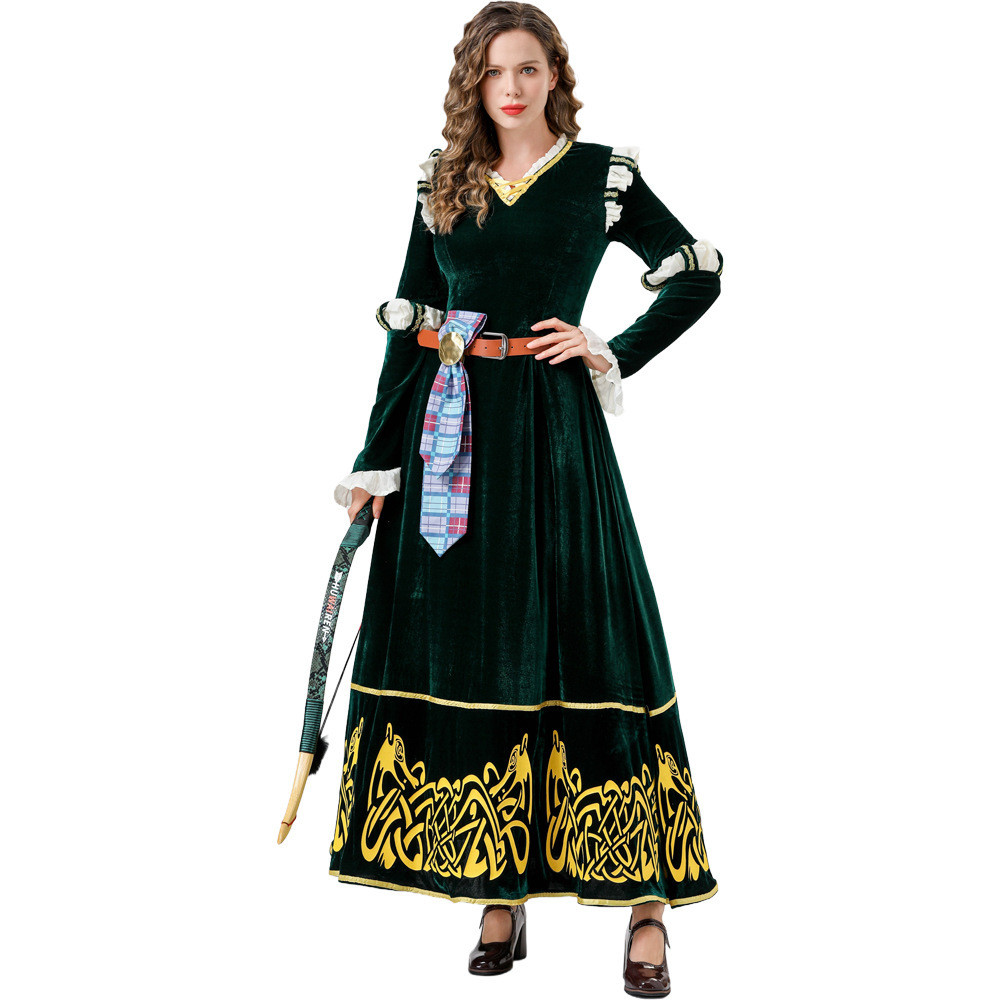 Merida Brave Legendary Dress Brave Girl Brave Merida คอสเพลย์ผู้หญิงครบชุด