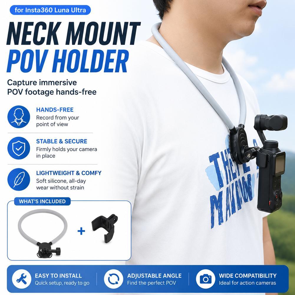 Insta360 Luna Ultra Neck Mount Neck Brace สําหรับขี่จักรยานวิ่งการบันทึก V4p0