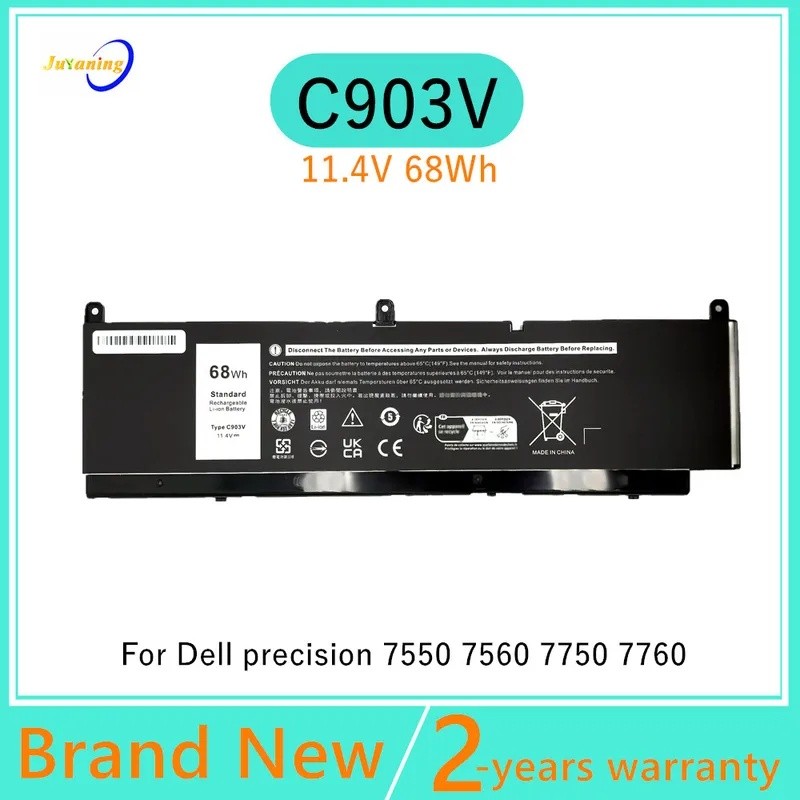 C903V แบตเตอรี่แล็ปท็อปสําหรับ Dell precision 7760 7550 7560 7750 CR72X 17C06 447VR 11.4V 68Wh