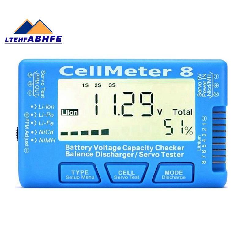 [ขายร้อน L]RC CellMeter-8 1-8S แบตเตอรี่ความจุเครื่องทดสอบแรงดันไฟฟ้าสําหรับ LiPo Life Li-Ion NiMH N