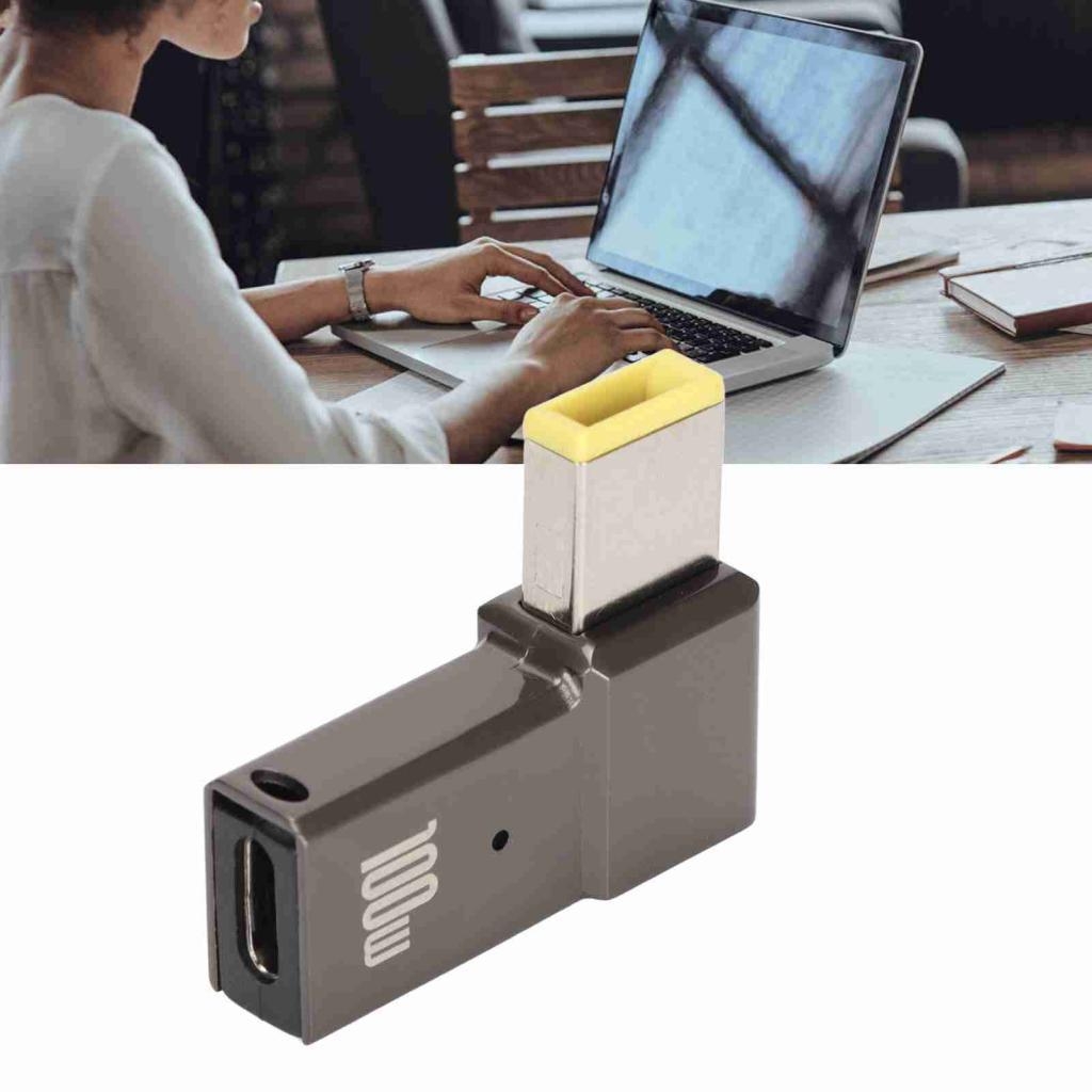 Ruba888 อะแดปเตอร์ USB C ถึง Slim Tip 100W PD ชาร์จพร้อมขั้วต่อประเภทพอร์ตสี่เหลี่ยมสําหรับแล็ปท็อปค