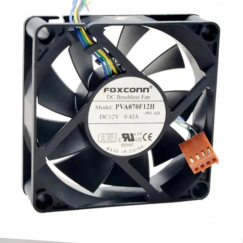 7 ซม. COOLER สําหรับ PVA070F12H-P01-AD DC 12V 0.42A 4 สาย 70x70x20 มม.เซิร์ฟเวอร์พัดลมระบายความร้อน