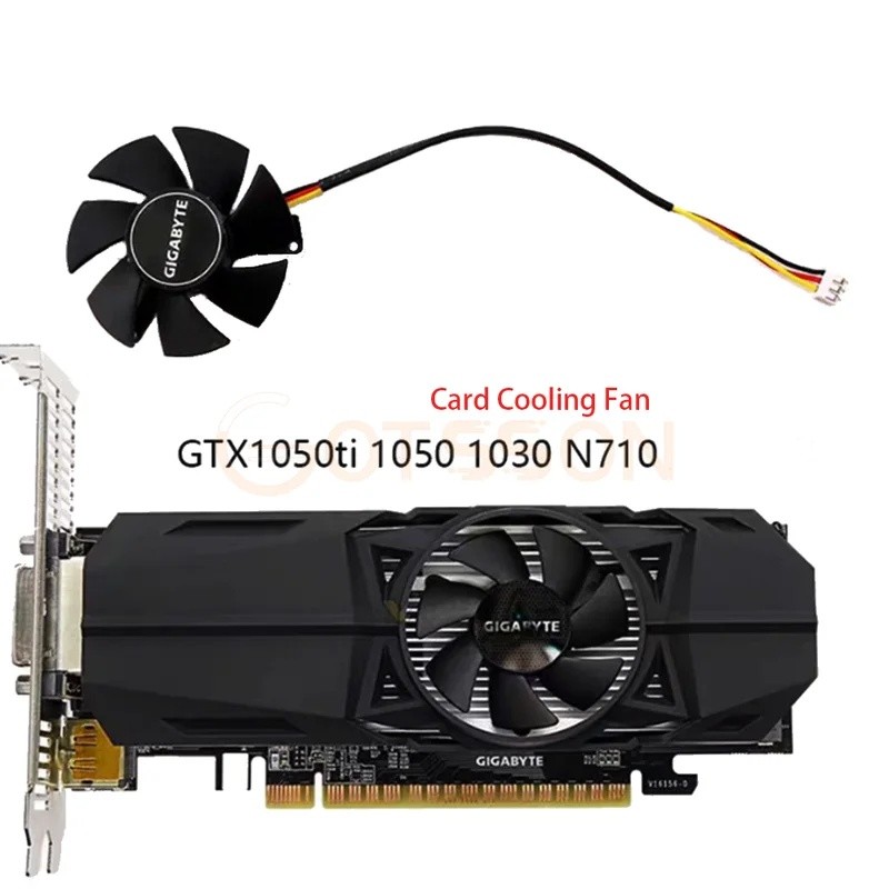 FS1250-S1033A 47 มม.DC12V 0.17A 3Pin GTX1050 สําหรับ GIGABYTE GTX 1030 1050 1050Ti OC Low Profile 75
