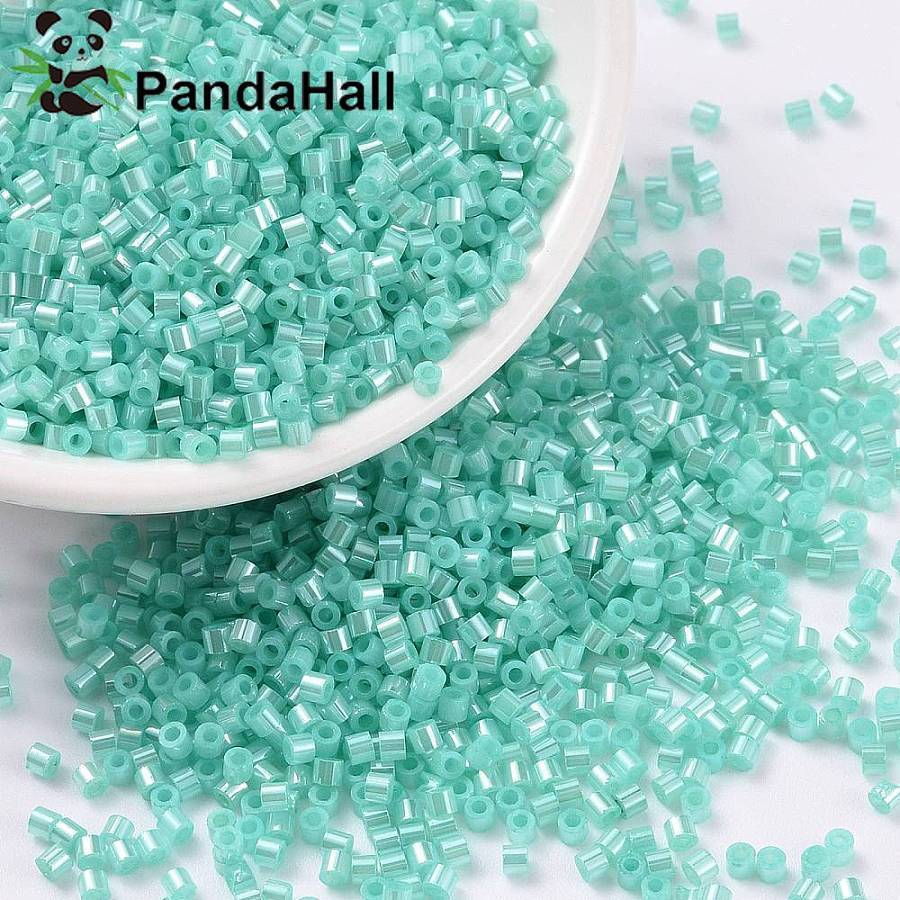 10gs กระบอกเมล็ดลูกปัด Ceylon Round Hole ขนาด e 2x1.5 มม.รู: 0.8 มม.ประมาณ 888 ชิ้น/10 กรัม