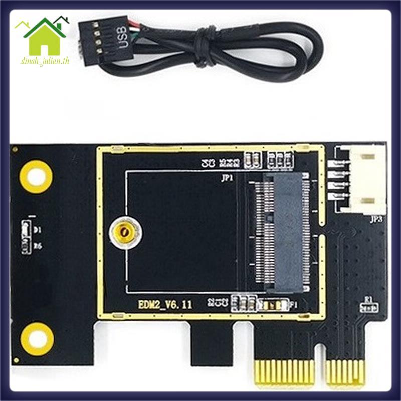 NGFF M.2 ถึง PCIE การ์ดเครือข่ายไร้สายอะแดปเตอร์การ์ดรองรับ 7260 8265 1650 1675X AX200 AX210 การ์ดเค