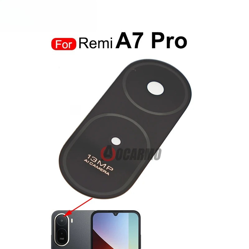 1X สําหรับ Redmi A7 Pro เลนส์กล้องด้านหลังพร้อมอะไหล่เปลี่ยนสติ๊กเกอร์