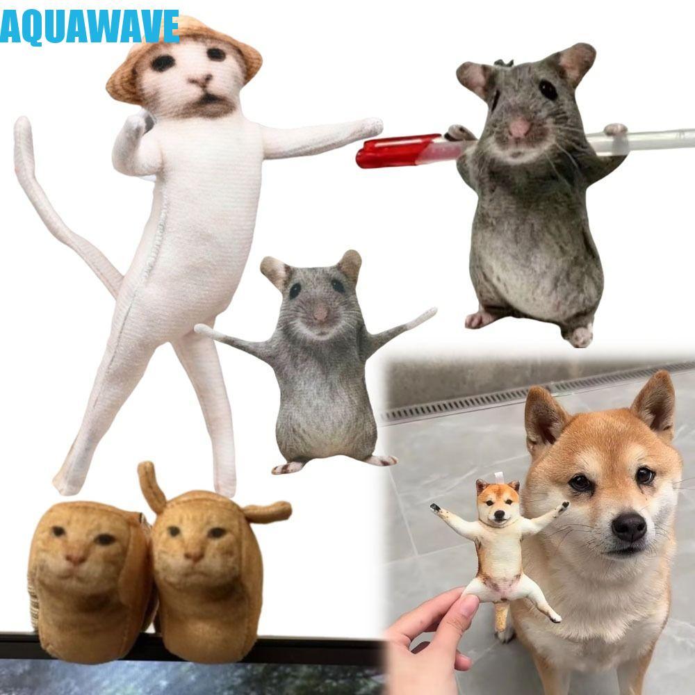 พวงกุญแจ AQUAWAVE Meme, พวงกุญแจเมาส์ตลกสร้างสรรค์, Internet Meme Plush mini จําลอง Prank ของเล่นพวง