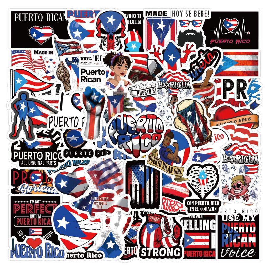 60 แผ่นการ์ตูน puerto Rico puerto Rico สติกเกอร์ตกแต่งคู่มือเครื่องเขียนถ้วยน้ําคอมพิวเตอร์สติกเกอร์