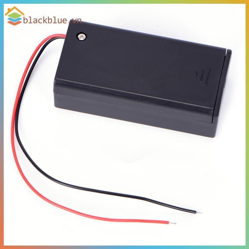BBLUE 9V Volt PP3 Battery Holder Box DC Case With Wire Lead ON/OFF Switch Cover .