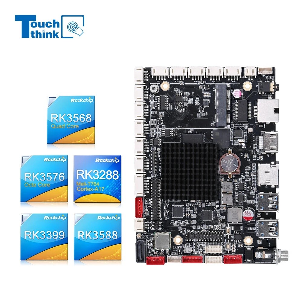 LO6M RK3588 /3568 Android 12 เมนบอร์ด 8K วิดีโอ 6Tops NPU AI Edge Computing Board พร้อมสาย LVDS EDP 