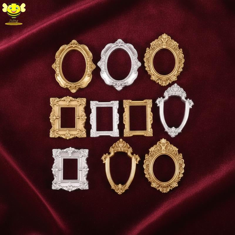 [Jiang] Luxury Baroque Mini Picture Frames 5 ชิ้น Vintage Resin Photo Displays สําหรับงานแต่งงานคริส