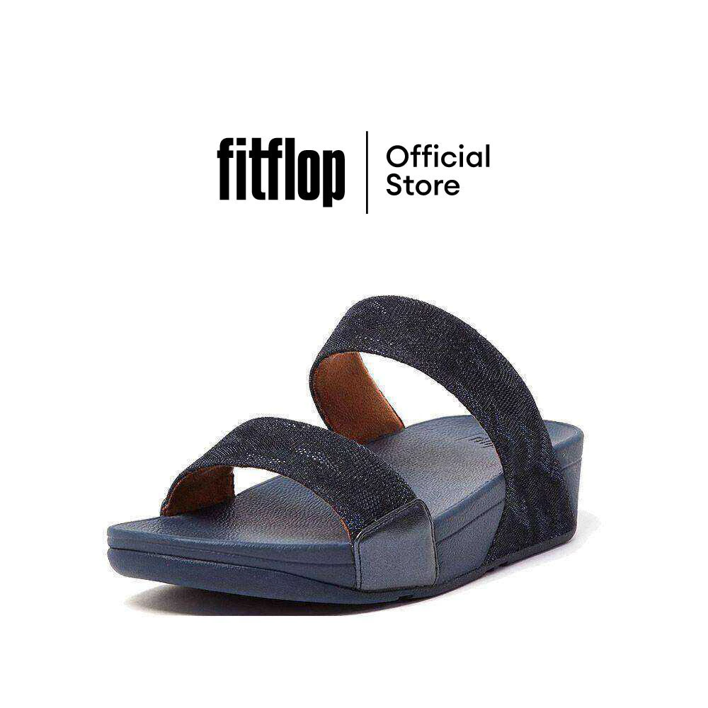 FITFLOP COMM-LULU GLITZ SLIDES รองเท้าแตะแบบสวมผู้หญิง รุ่น ET6-399 สี Midnight Navy