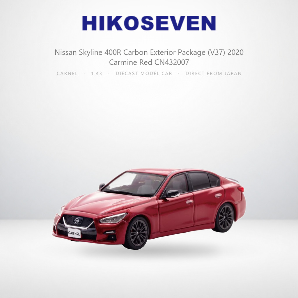 CARNEL 1/43 Nissan Skyline 400R Carbon Exterior Package (V37) 2020 Carmine Red Finished Model CN4320