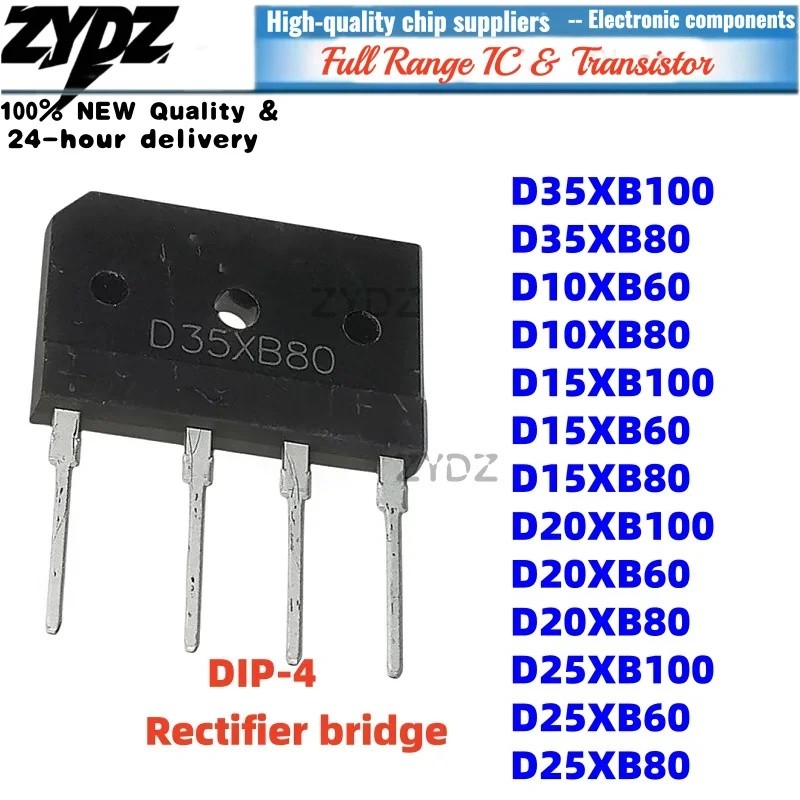 1-5PCS D10XB60 D15XB80 D20XB100 D25XB100 D25XB60 D25XB80 D35XB100 D35XB80 DIP-4 D10XB80 D15XB100 D15