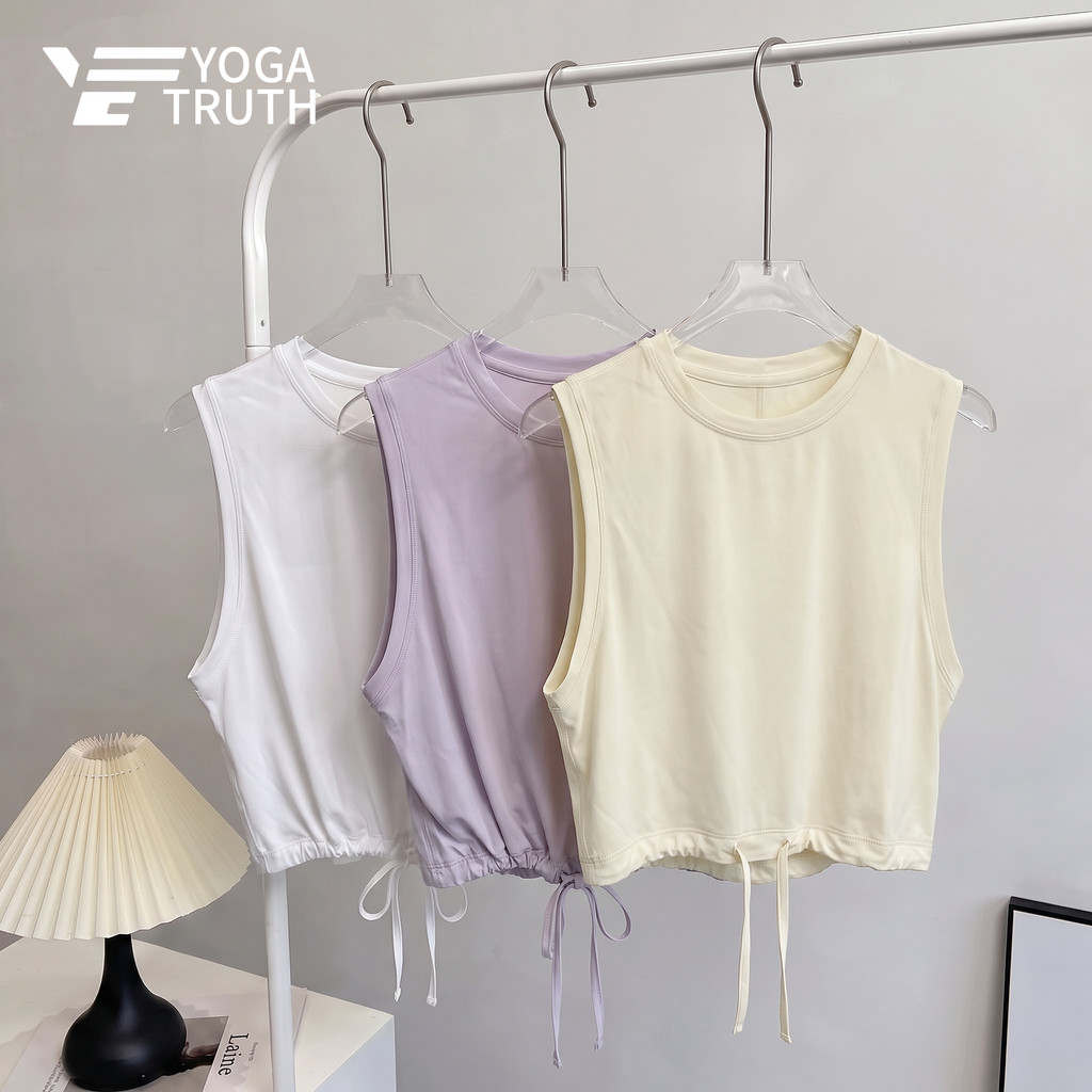 【YOGATRUTH】เสื้อครอปท็อป แขนกุด ป้องกันรังสียูวี สําหรับออกกําลังกาย เข้ายิม