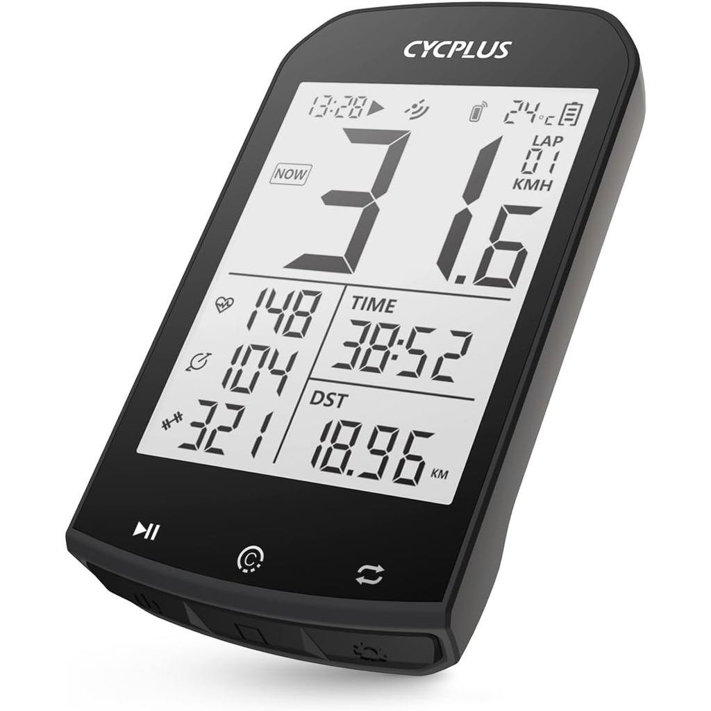 CYCPLUS GPS คอมพิวเตอร์จักรยานไร้สาย M1, 2.9" หน้าจอ LCD, IPX6, 1200mAh