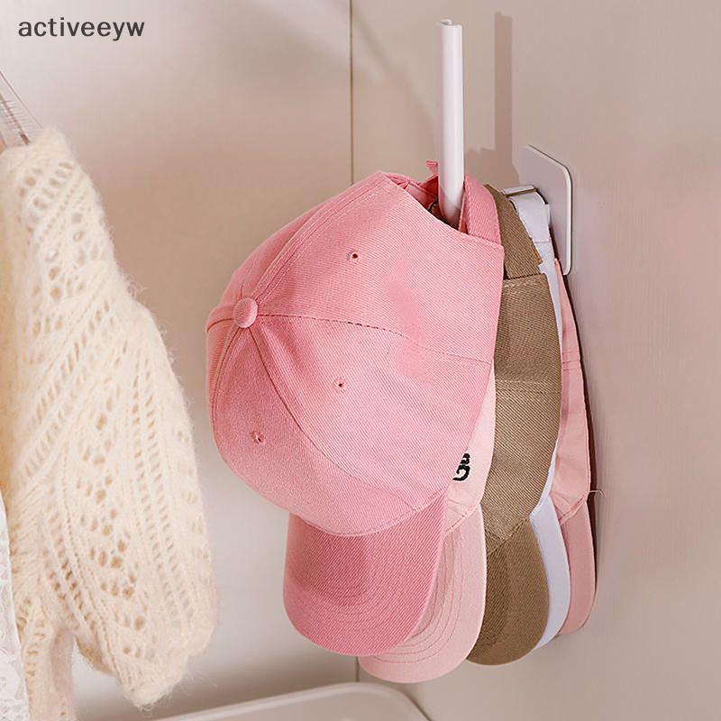 Activeeyw] 1PCS หมวกผู้ถือ Stiy Wall Mount Hook สําหรับเบสบอลหมวก Casual หมวกเก็บ Hook Free-punch วางแบบพกพาประตูตู้เสื้อผ้าแขวนใหม่