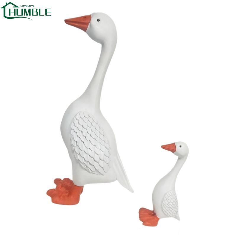 Humble การ์ตูน Geese Figurines เรซิ่นสัตว์สวนรูปปั้นตลก Geese ประติมากรรมสําหรับตกแต่งโต๊ะหน้าแรกตลก