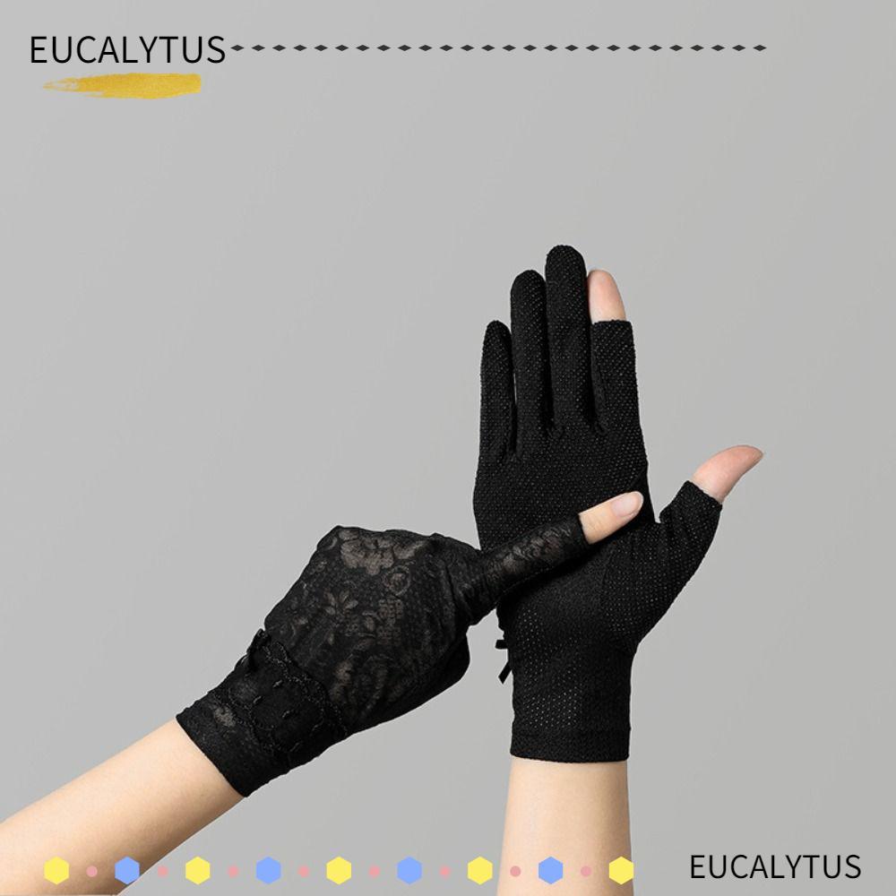 EUCALYTUSTH ถุงมือกันแดด, UV Protection Breathable ครีมกันแดดถุงมือ,แฟชั่นบางยืดหยุ่นฤดูร้อน Anti-UV