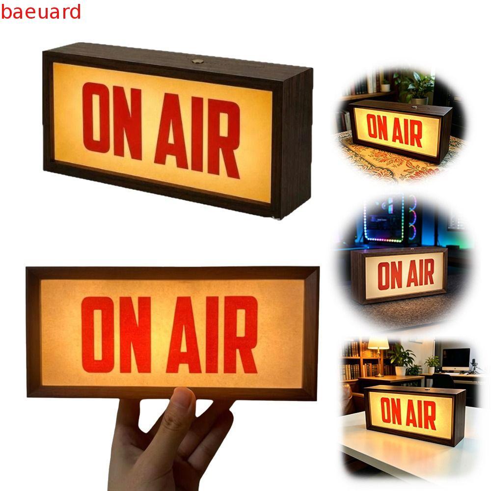 BAEUARD กล่องไฟ LED, ติดผนังออกอากาศบนป้าย AIR, ILLUMINATED Light Up Design ปลั๊ก USB ในโต๊ะ Mount B