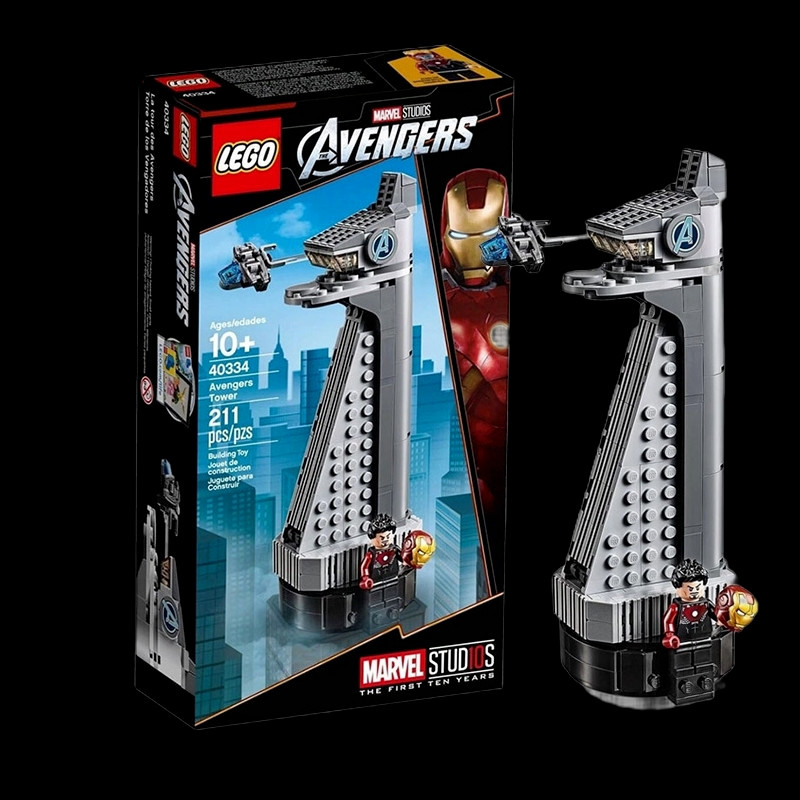 [] Marvel Series 40334 Avengers Avengers Building การศึกษาประกอบอาคารบล็อก Alliance ของเล่นของขวัญหล