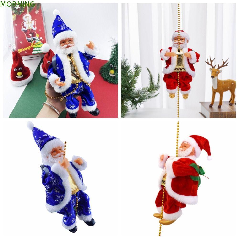 MORNING ซานตาคลอสไฟฟ้า, เชือกปีนเขาบันได Twerk Santa Claus, ตุ๊กตาซานต้าจี้ร่มชูชีพด้วยแสง Twerk บัน