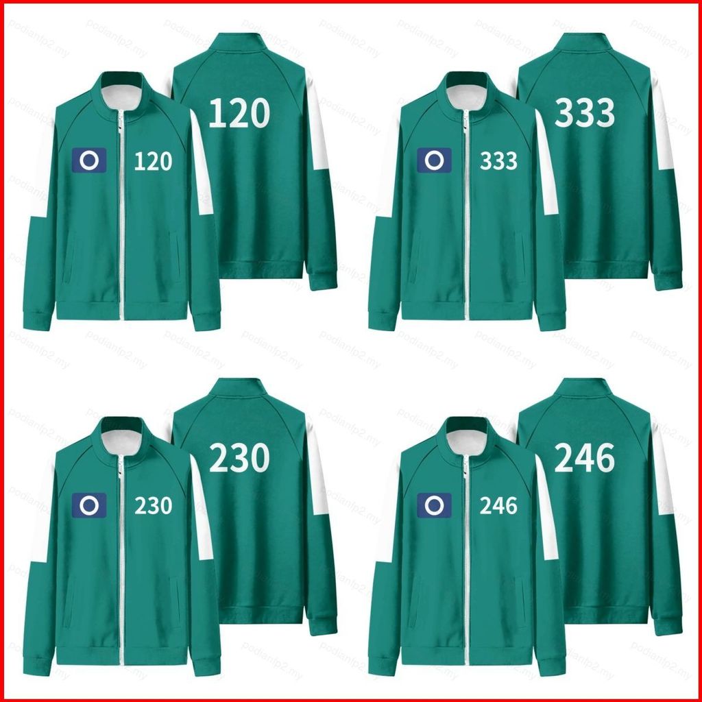 PDF2 Squid Game Season 2 หมายเลข 246 230 120 333 แสดงซิปเสื้อกันหนาวเสื้อแจ็คเก็ต Unisex Top
