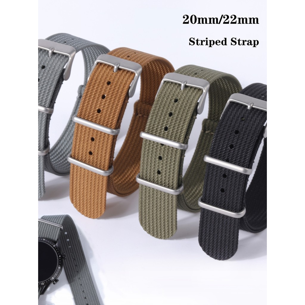 NATO Integrated NATO Fineทอไนลอนผ้าใบสาย 18/20/22mm สไตล์ทหาร Breathable กันน้ํา
