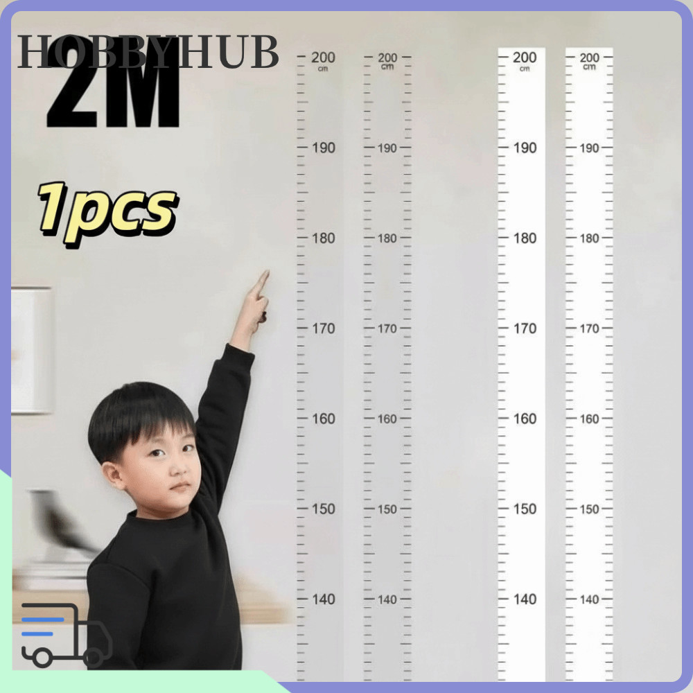 ฮอบบี้ฮับ สติ๊กเกอร์วัดส่วนสูง, แผนภูมิการเจริญเติบโตของเด็กแบบมีกาวในตัวกันน้ํา, โปร่งใส 2ม ความสูงที่ถอดออกได้เทปวัดความสูงสําหรับเด็กวัยหัดเดิน