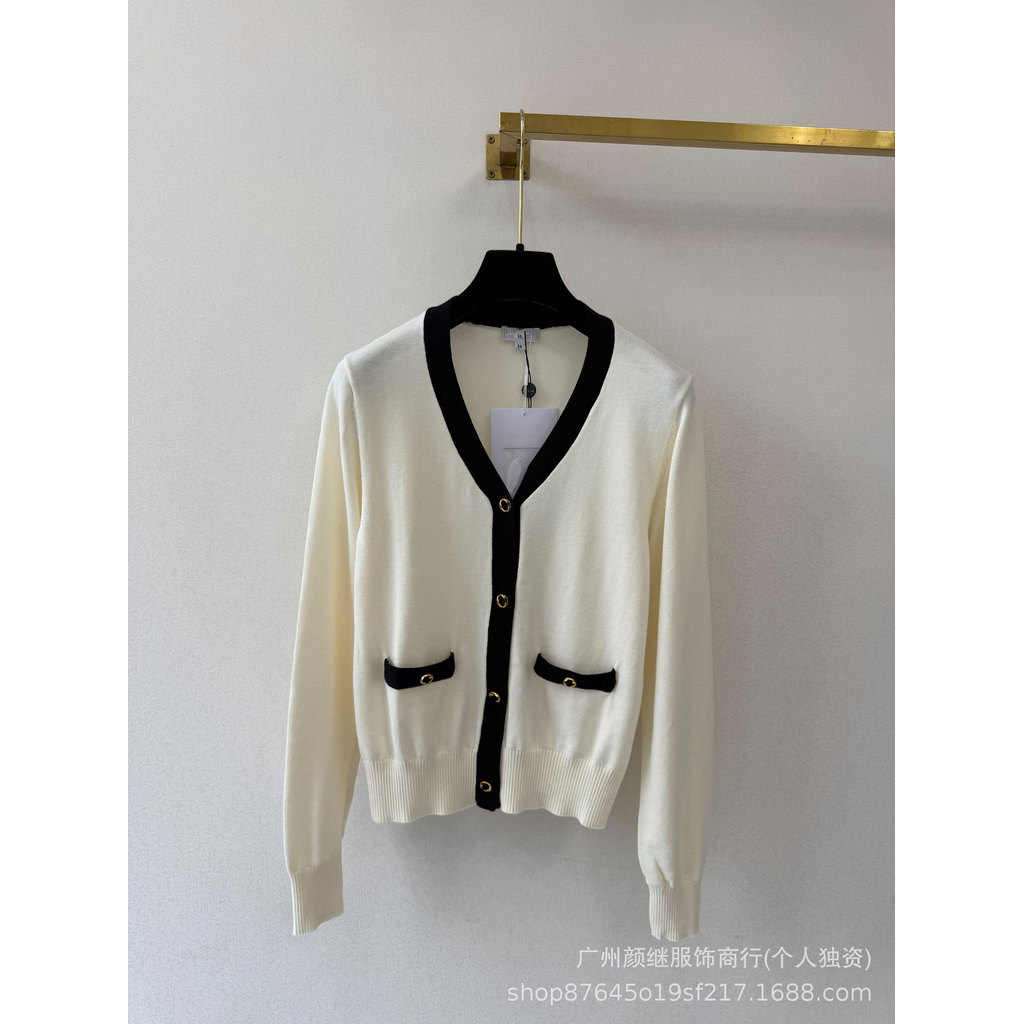 K KGK0 CC **Chit Color V คอถักเสื้อสเวตเตอร์ถักผู้หญิง Single-Breasted แขนยาวเหงื่อ