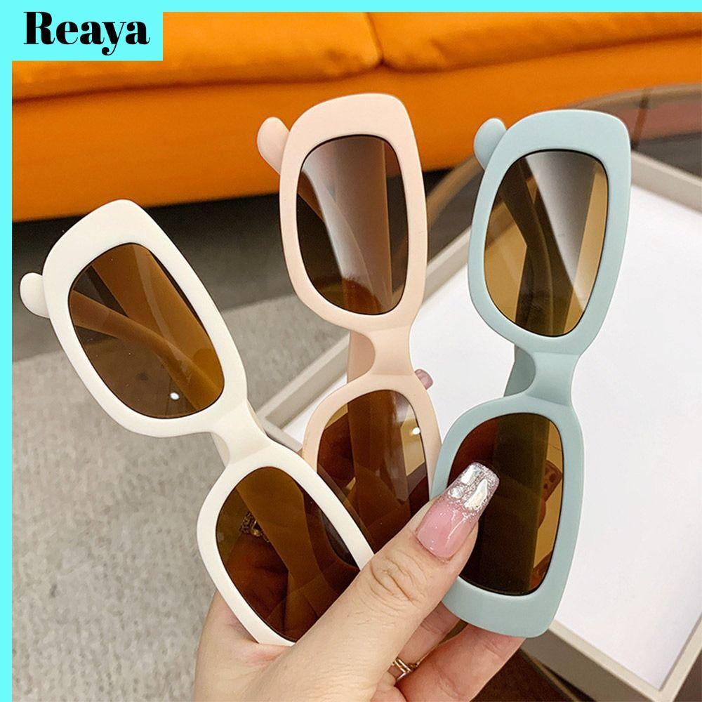 REAYA Kids Oval Frame Sun Glasses, Outdoor Sun Protection Childrens Square Glasses, Vintage Summer S