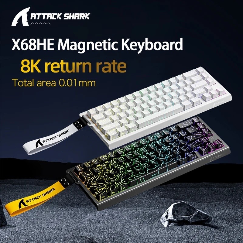 Attack Shark X68HE Hall Effect Gaming Keyboard 65% 8K Rapid Trigger RGB