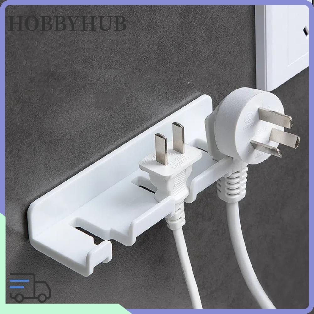 HOBBYHUB ฮอบบี้ฮับ ตะขอเก็บของติดผนัง, ที่ยึดซ็อกเก็ตปลั๊กไฟแบบมีกาวในตัวมัลติฟังก์ชั่น, ที่แขวนคุณภาพขายึดปลั๊กไฟกันน้ํา