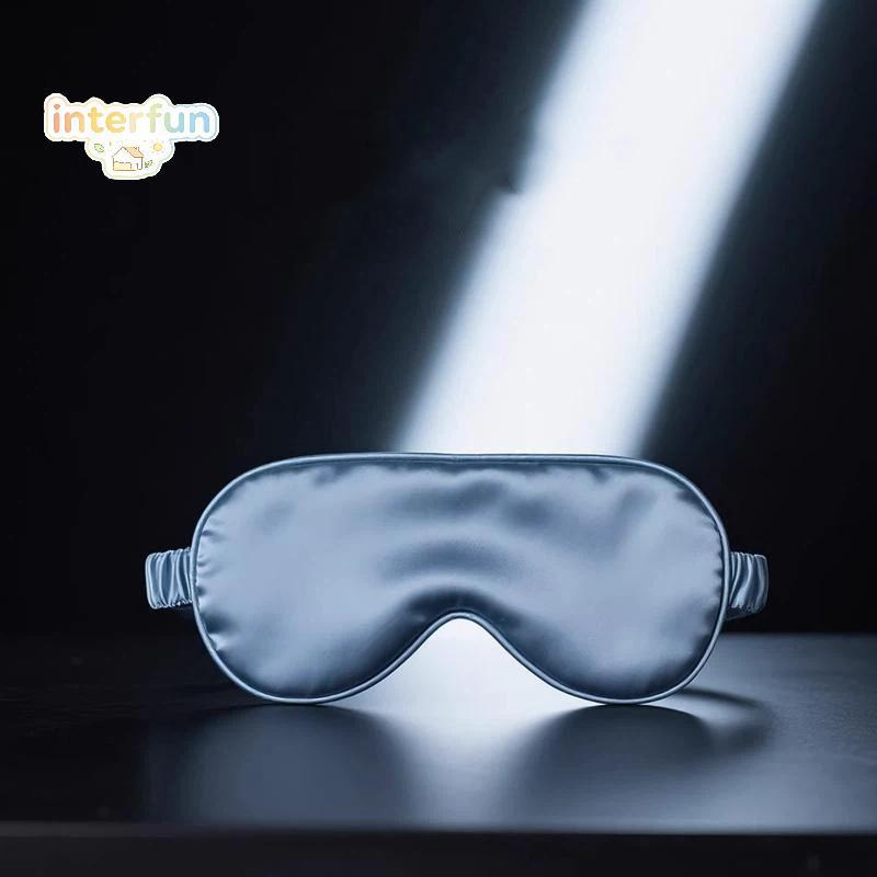 [INTER] Double-Sided Silk Sleep Eye Mask No Pressure Light Bloing Breathable Soft Eye Cover for Men Women Travel Napping