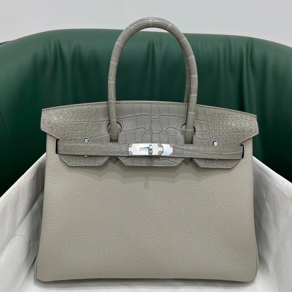[คุณภาพสูง] brkin Platinum touch และหัวหนังจระเข้ Square American Crocodile Two-point Nile Crocodile