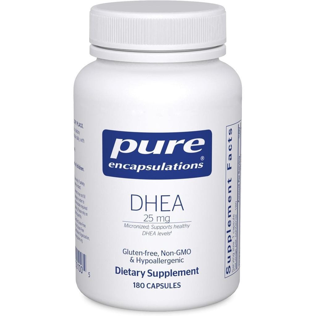 Pure DHEA 25mg-Immune System, Hormone Balance, อาหารเสริมพลังงาน * --บรรจุ 180 DHEA Microcapsules