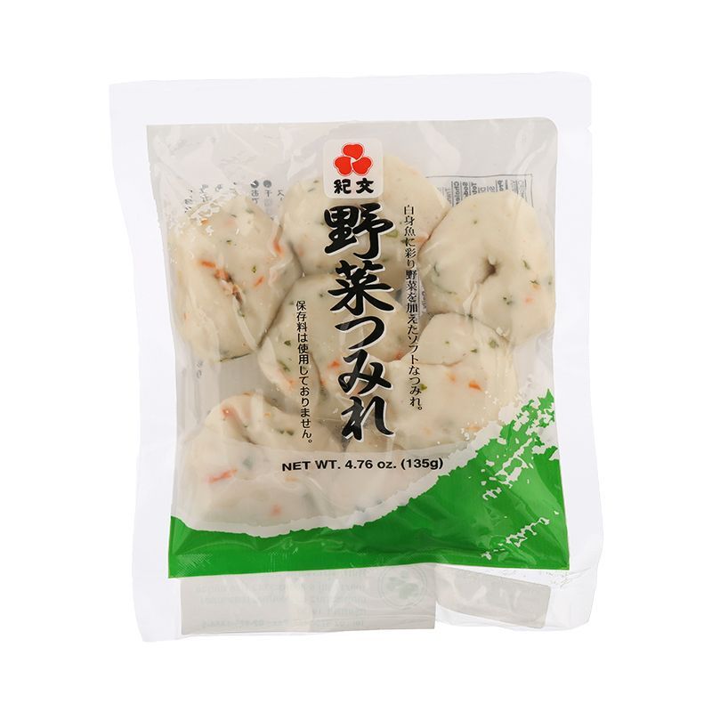 คิบุนลูกชิ้นปลาผสมผัก 135กรัม Kibun Yasai Tsumire 135g. [หมายเลขบาร์โค้ด 8852172101694]