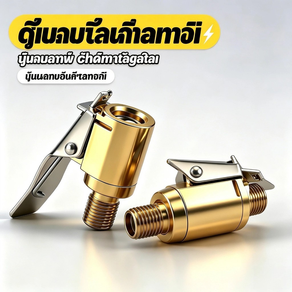 หัวฉีดเติมลมอย่างรวดเร็วทองแดงชนิดหัวเข็มขัดแบบกดเหมาะสําหรับปั๊มลมรถยนต์รถจักรยานยนต์จักรยาน