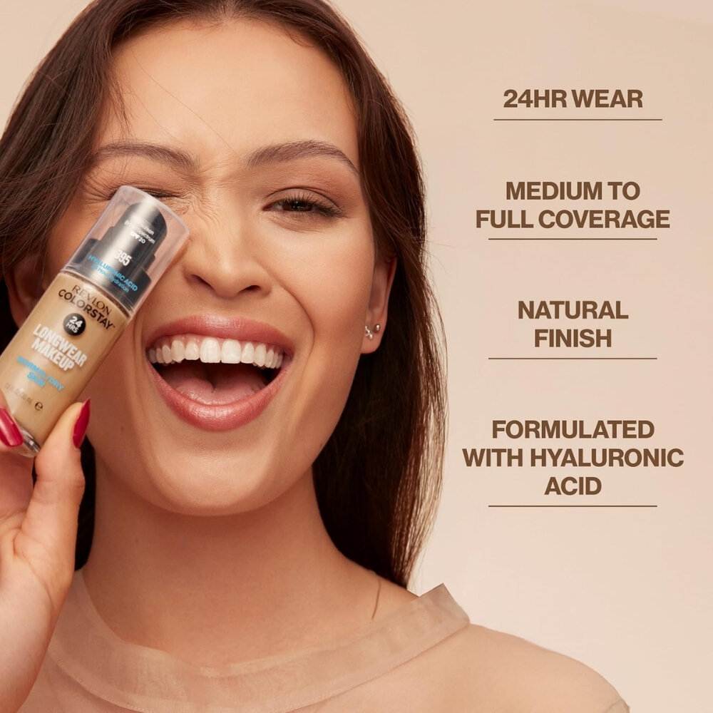 Revlon เรฟลอน คัลเลอร์สเตย์ ลองแวร์ เมคอัพ คอมบิเนชั่น/ออยลี่ สกิน เอสพีเอฟ 15 30มล โทส — صورة 4