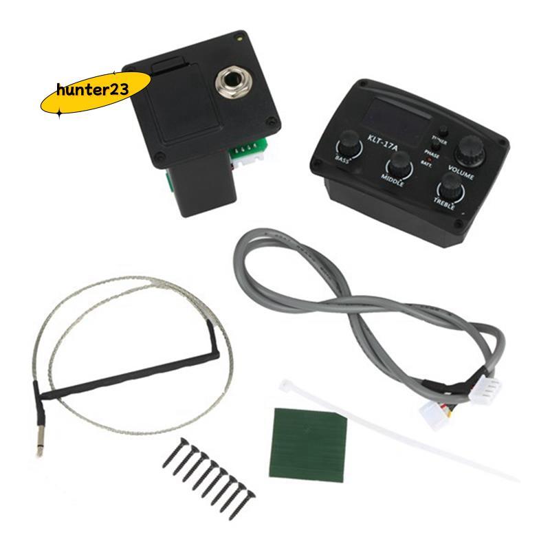 กีต้าร์โปร่ง EQ Preamp พร้อมจูนเนอร์ Procedding ดิจิตอล 3 Band EQ Equalizer พร้อมจูนเนอร์กีตาร์ Pick