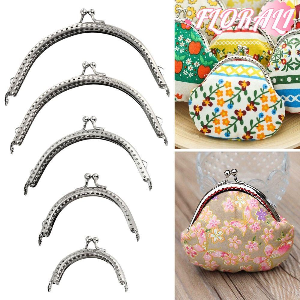 FLORALI Purse Clasp Frame, Vintage Bag Hardware Purse Frame Kiss Clasp, Mini Metal Bag Frame Buckle 