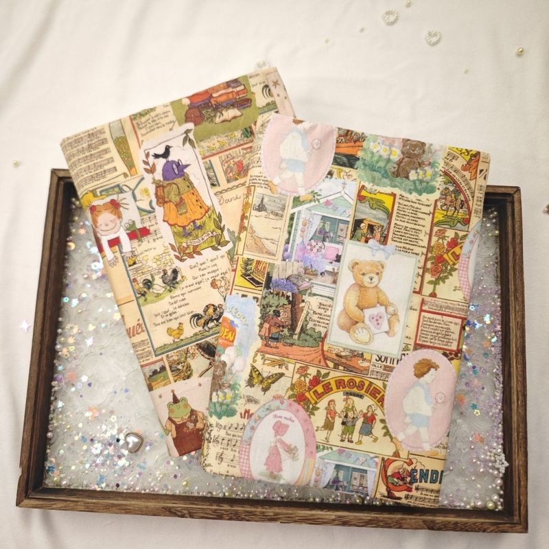 พร้อมสต็อก A5 Book Clothes Weeks Book Cover Handbook Protective Cover Lace Cloth Handbook Cover/8.28
