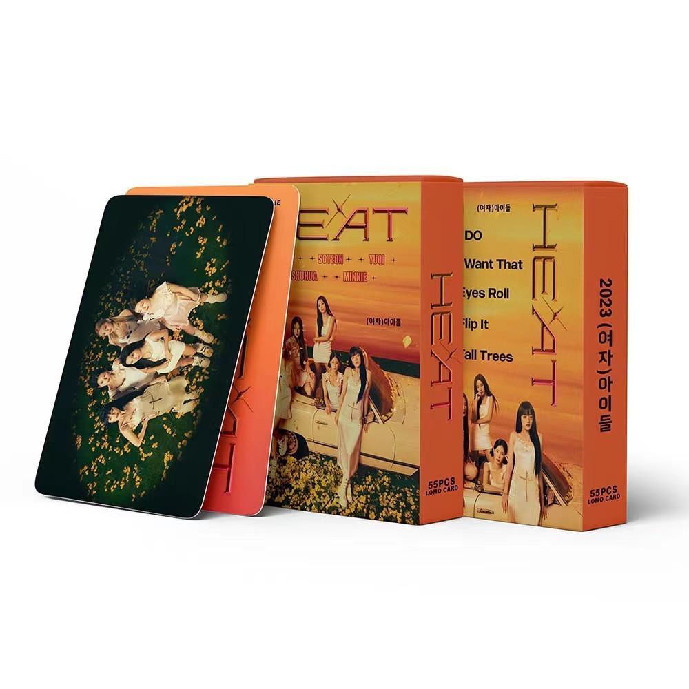 55 แผ่น (G) I-DLE อัลบั้มสไตล์ใหม่ HEAT Fan Cheer KPOP สินค้า LOMO Photocard