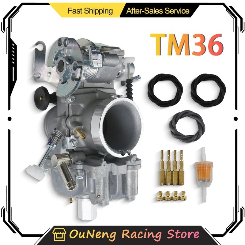 HZY TM36-68 คาร์บูเรเตอร์รถจักรยานยนต์ของแท้สําหรับ Mikuni TM 36 มม.สไลด์แบน Carb สําหรับ Yamaha SR 